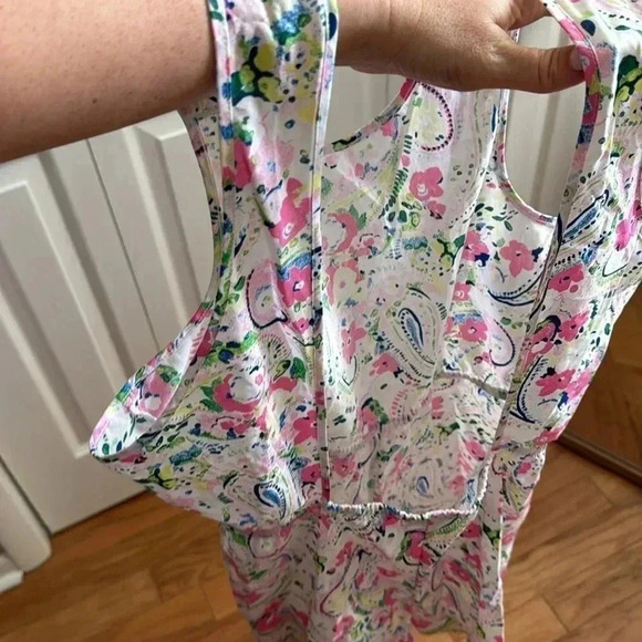 Crown & Ivy Kids Pink Paisley Romper/Swim Cover-up size XL - Picture 8 of 8